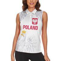 Custom Polish Football Jersey Women Sleeveless Polo Shirt Polska Eagle Athletic Soccer - Wonder Print Shop