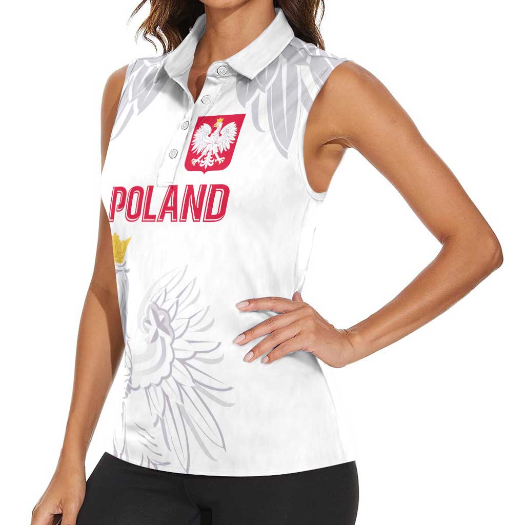 Custom Polish Football Jersey Women Sleeveless Polo Shirt Polska Eagle Athletic Soccer - Wonder Print Shop