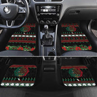 Mexican Christmas Car Mats Feliz Navidad Aztec Eagle Emblem and Poinsettia - Wonder Print Shop