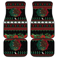 Mexican Christmas Car Mats Feliz Navidad Aztec Eagle Emblem and Poinsettia - Wonder Print Shop