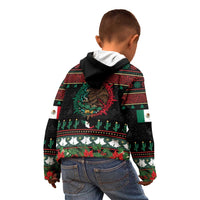 Mexican Christmas Kid Hoodie Feliz Navidad Aztec Eagle Emblem and Poinsettia - Wonder Print Shop