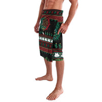 Mexican Christmas Lavalava Feliz Navidad Aztec Eagle Emblem and Poinsettia - Wonder Print Shop
