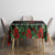 Mexican Christmas Tablecloth Feliz Navidad Aztec Eagle Emblem and Poinsettia - Wonder Print Shop