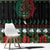 Mexican Christmas Window Curtain Feliz Navidad Aztec Eagle Emblem and Poinsettia - Wonder Print Shop