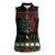 Mexican Christmas Women Sleeveless Polo Shirt Feliz Navidad Aztec Eagle Emblem and Poinsettia - Wonder Print Shop