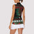 Mexican Christmas Women Sleeveless Polo Shirt Feliz Navidad Aztec Eagle Emblem and Poinsettia - Wonder Print Shop
