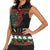 Mexican Christmas Women Sleeveless Polo Shirt Feliz Navidad Aztec Eagle Emblem and Poinsettia - Wonder Print Shop