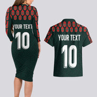 Custom Mexican Football Jersey Special Edition 2024 Couples Matching Long Sleeve Bodycon Dress and Hawaiian Shirt - Wonder Print Shop