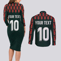 Custom Mexican Football Jersey Special Edition 2024 Couples Matching Long Sleeve Bodycon Dress and Long Sleeve Button Shirt - Wonder Print Shop
