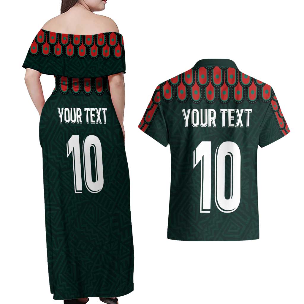 Custom Mexican Football Jersey Special Edition 2024 Couples Matching Off Shoulder Maxi Dress and Hawaiian Shirt - Wonder Print Shop