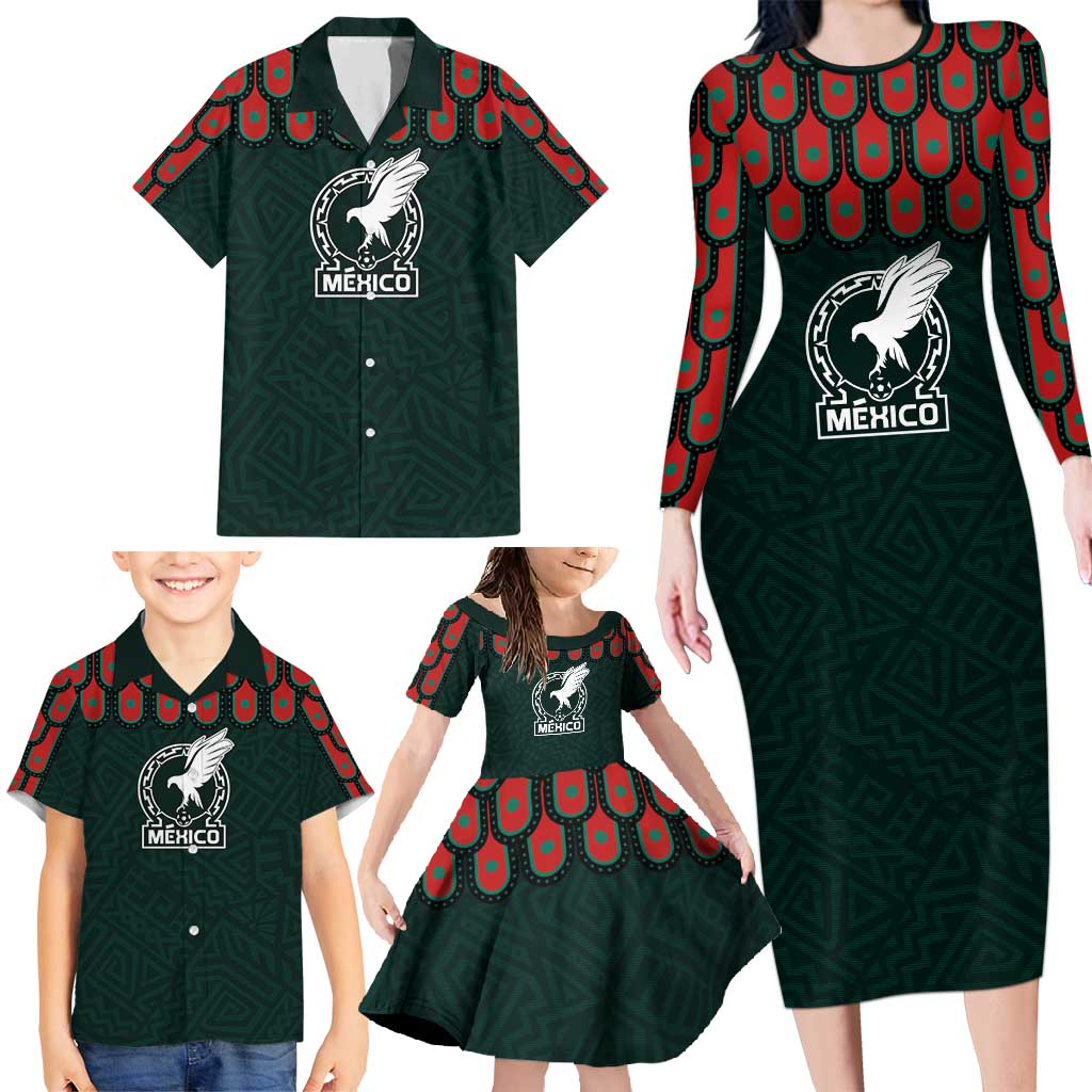 Custom Mexican Football Jersey Special Edition 2024 Family Matching Long Sleeve Bodycon Dress and Hawaiian Shirt - Wonder Print Shop