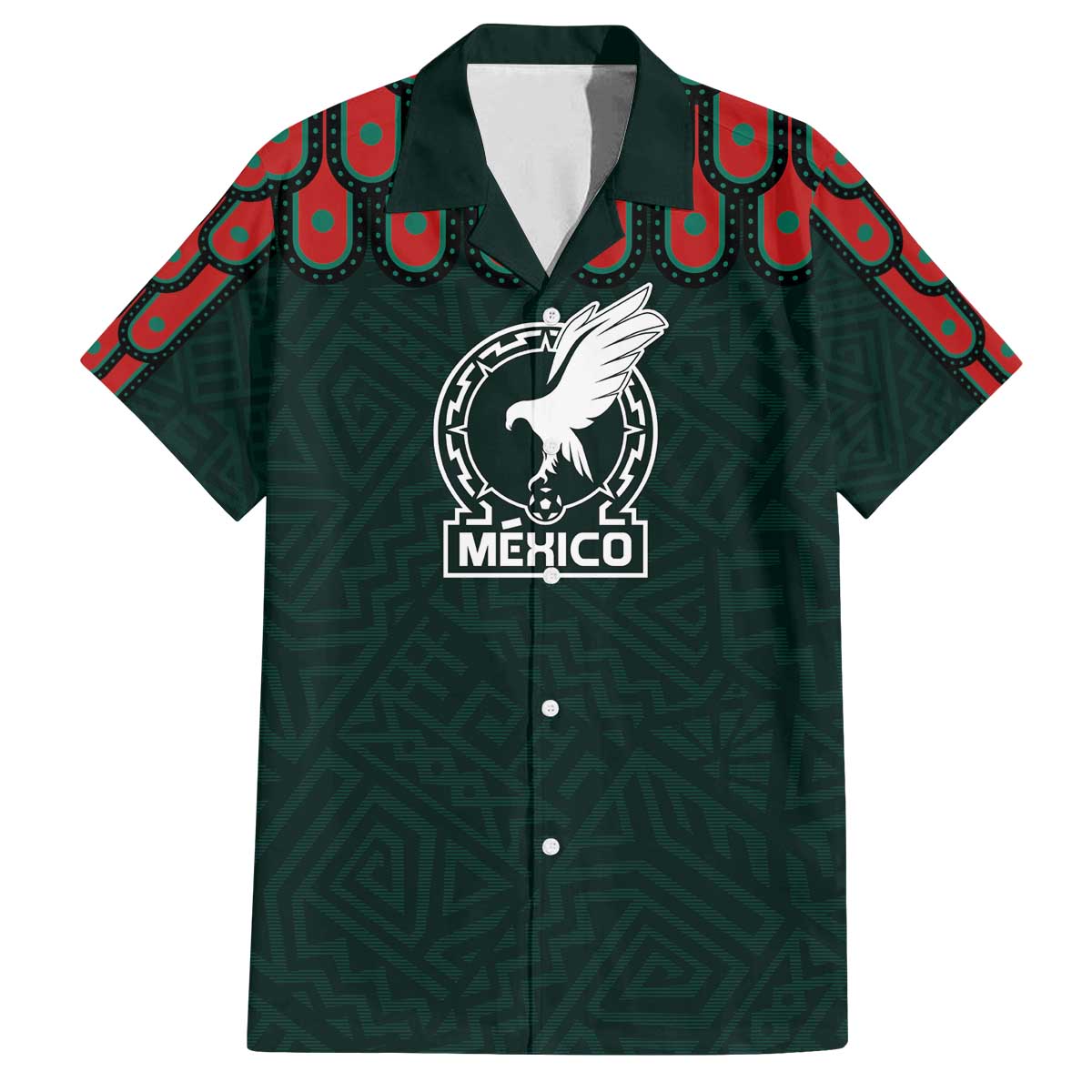 Custom Mexican Football Jersey Special Edition 2024 Family Matching Off The Shoulder Long Sleeve Dress and Hawaiian Shirt - Wonder Print Shop