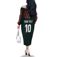 Custom Mexican Football Jersey Special Edition 2024 Family Matching Off The Shoulder Long Sleeve Dress and Hawaiian Shirt - Wonder Print Shop