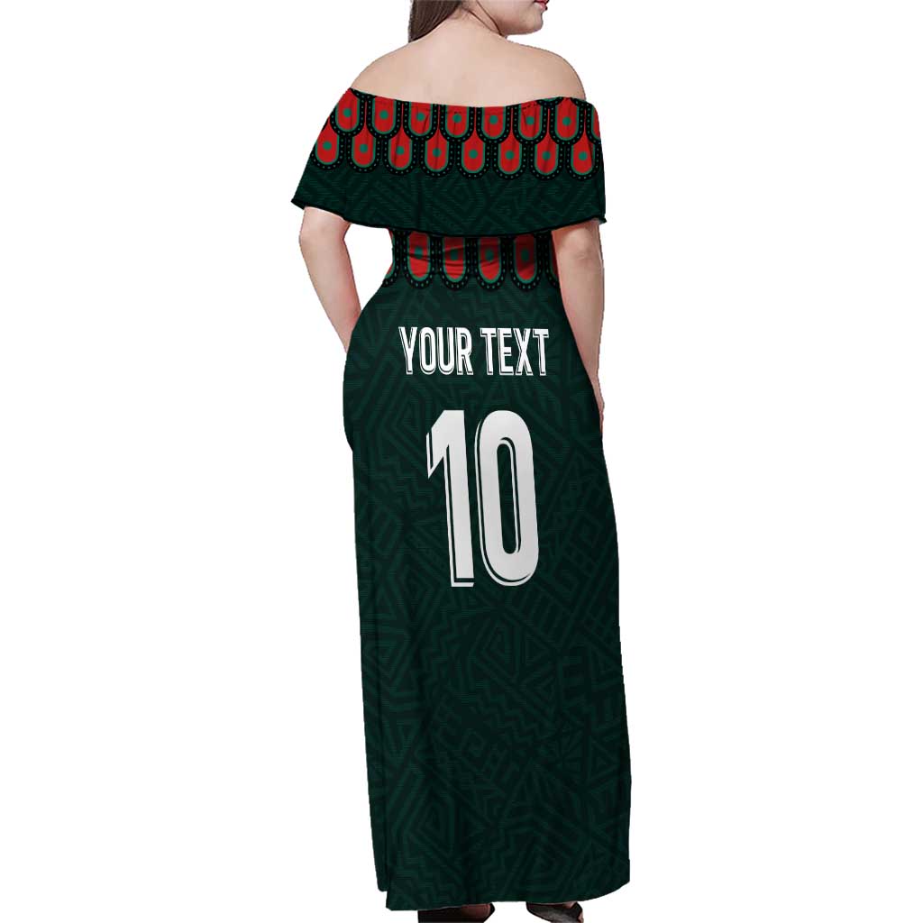Custom Mexican Football Jersey Special Edition 2024 Family Matching Off Shoulder Maxi Dress and Hawaiian Shirt - Wonder Print Shop