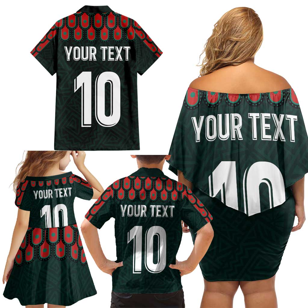 Custom Mexican Football Jersey Special Edition 2024 Family Matching Off Shoulder Short Dress and Hawaiian Shirt - Wonder Print Shop