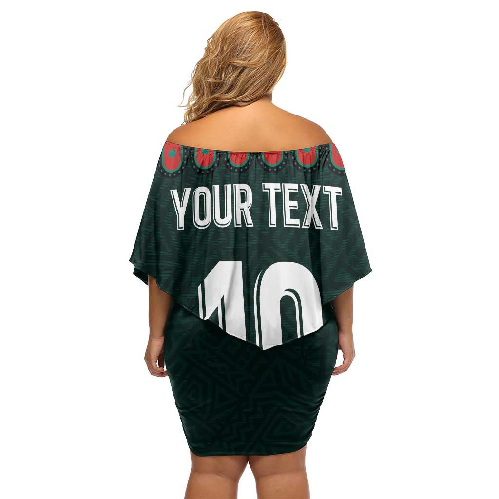 Custom Mexican Football Jersey Special Edition 2024 Family Matching Off Shoulder Short Dress and Hawaiian Shirt - Wonder Print Shop