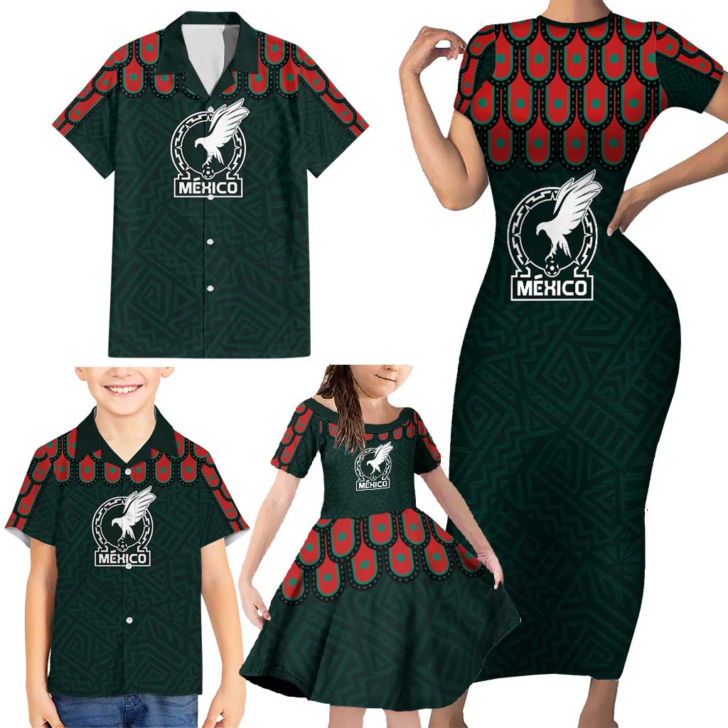 Custom Mexican Football Jersey Special Edition 2024 Family Matching Short Sleeve Bodycon Dress and Hawaiian Shirt - Wonder Print Shop
