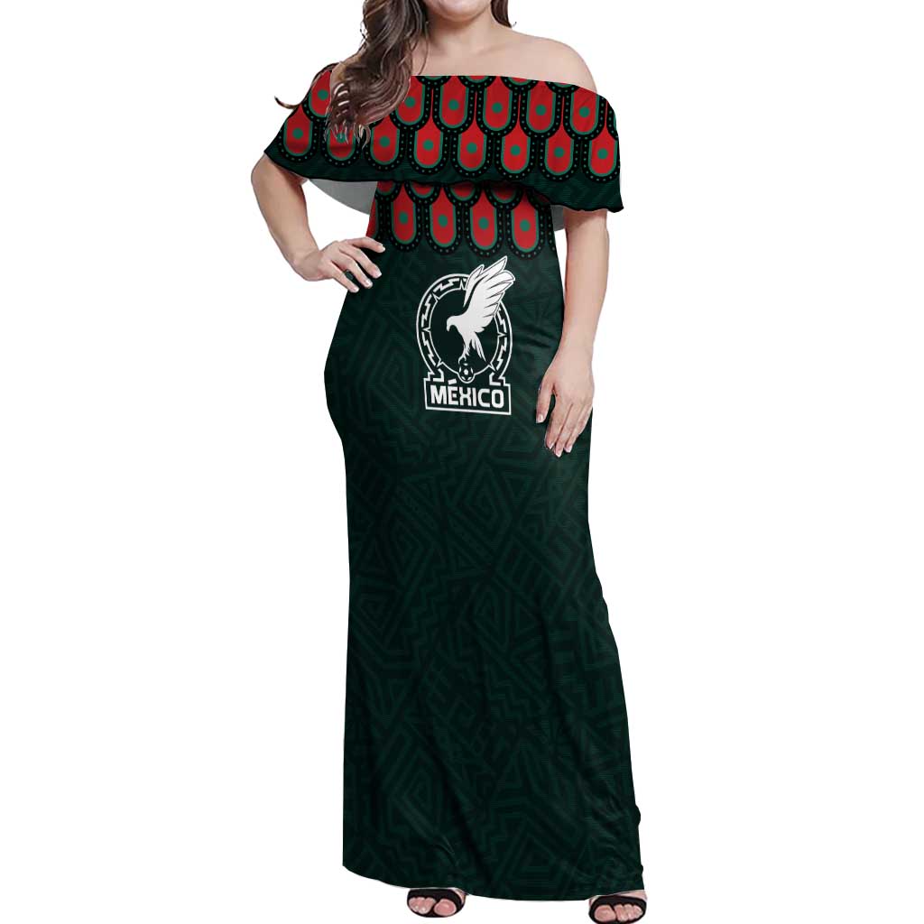 Custom Mexican Football Jersey Special Edition 2024 Off Shoulder Maxi Dress - Wonder Print Shop