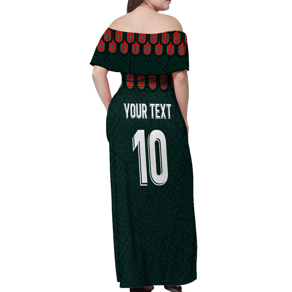 Custom Mexican Football Jersey Special Edition 2024 Off Shoulder Maxi Dress - Wonder Print Shop