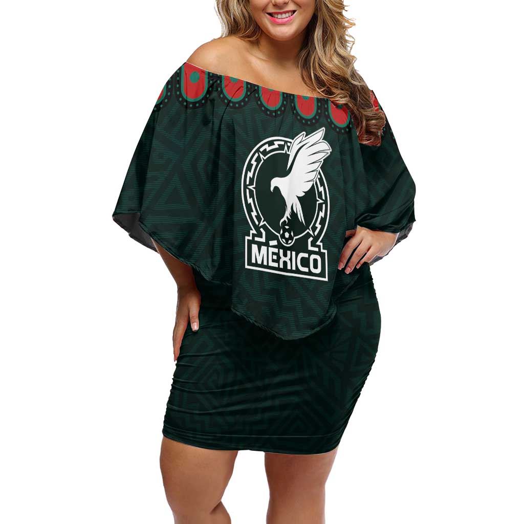 Custom Mexican Football Jersey Special Edition 2024 Off Shoulder Short Dress - Wonder Print Shop
