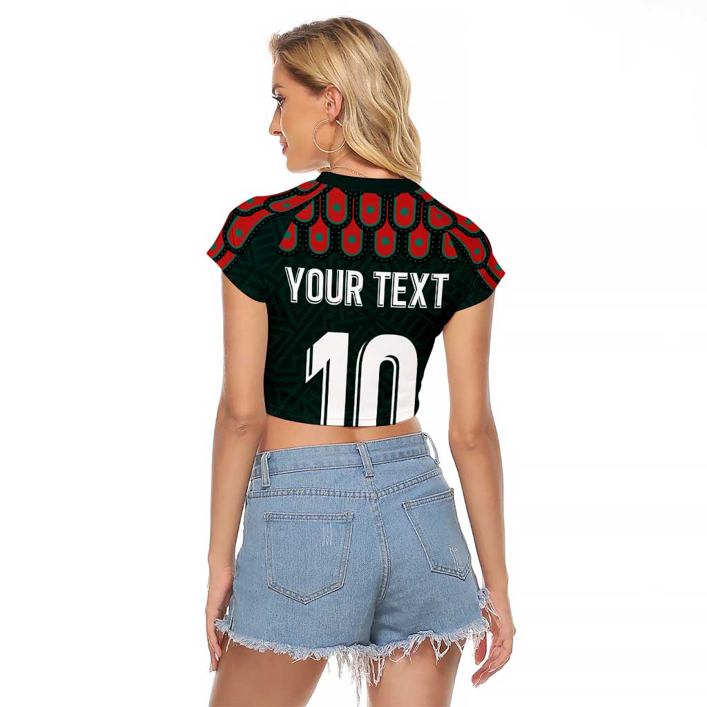 Custom Mexican Football Jersey Special Edition 2024 Raglan Cropped T Shirt - Wonder Print Shop