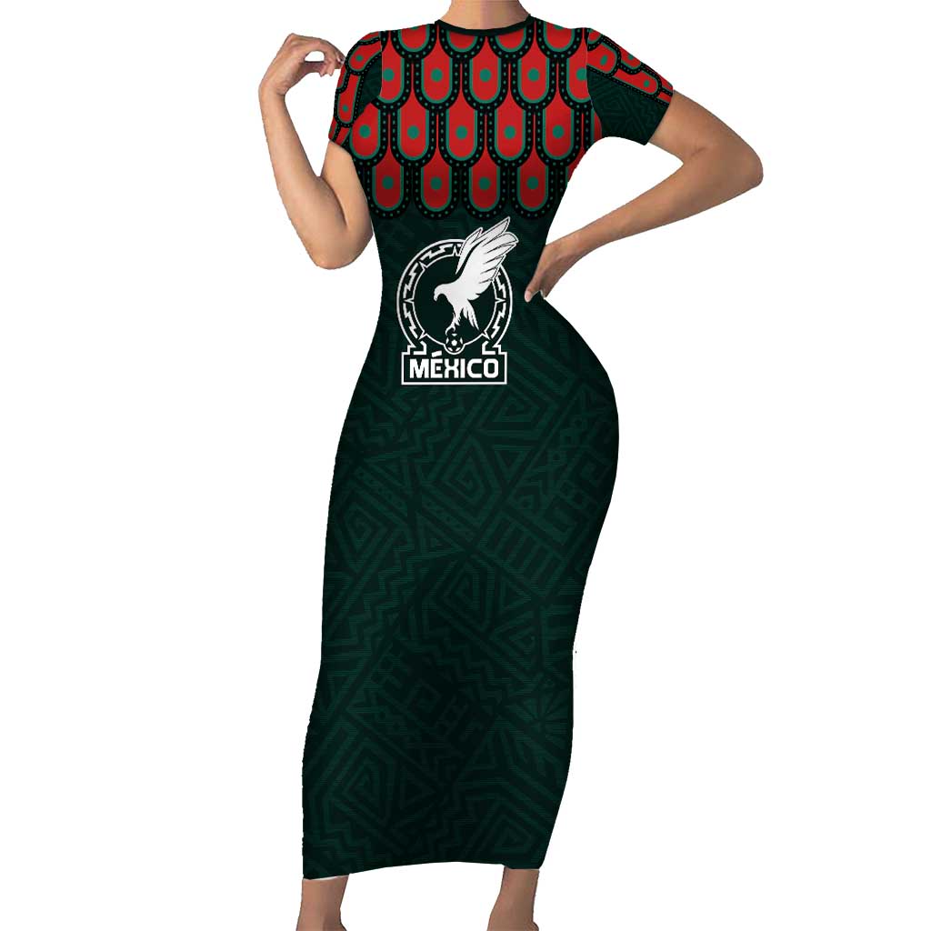Custom Mexican Football Jersey Special Edition 2024 Short Sleeve Bodycon Dress - Wonder Print Shop
