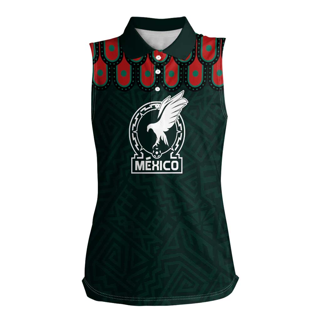 Custom Mexican Football Jersey Special Edition 2024 Women Sleeveless Polo Shirt - Wonder Print Shop