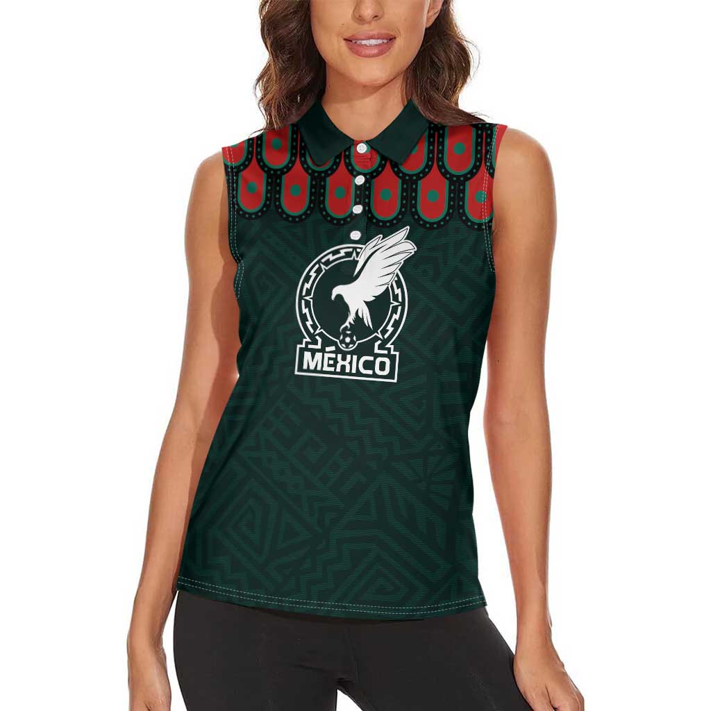 Custom Mexican Football Jersey Special Edition 2024 Women Sleeveless Polo Shirt - Wonder Print Shop