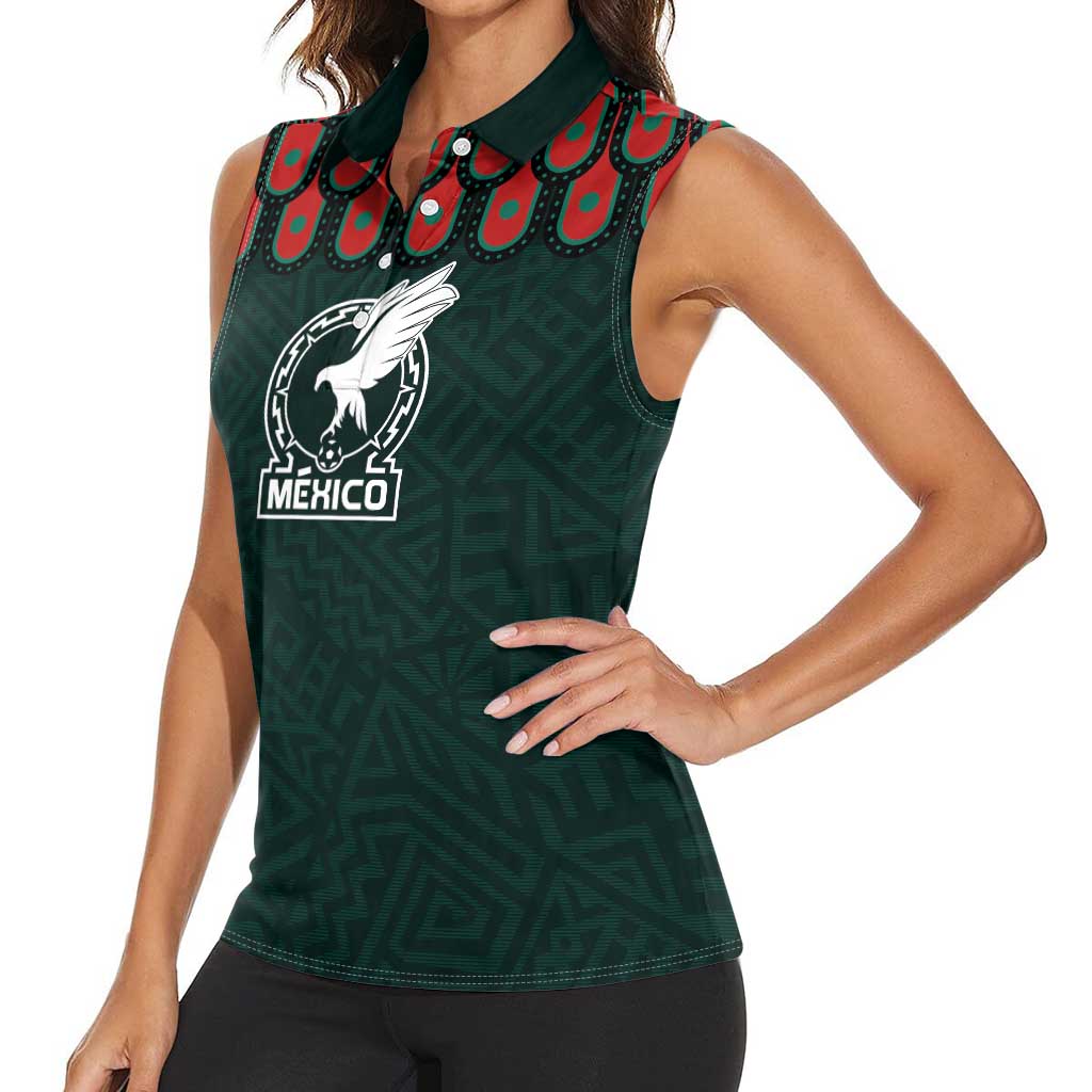 Custom Mexican Football Jersey Special Edition 2024 Women Sleeveless Polo Shirt - Wonder Print Shop