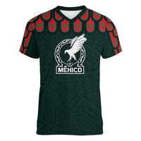 Custom Mexican Football Jersey Special Edition 2024 Women V-Neck T-Shirt - Wonder Print Shop