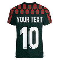 Custom Mexican Football Jersey Special Edition 2024 Women V-Neck T-Shirt - Wonder Print Shop