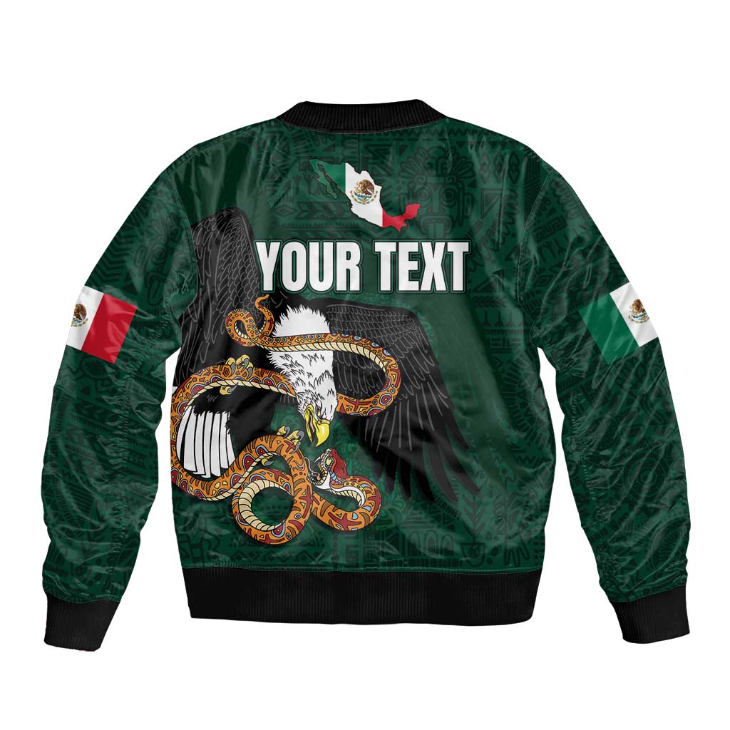 Personalized Mexican Culture Bomber Jacket Aztec Spirit Mexico with Eagle Emblem and Maya Ancient - Wonder Print Shop