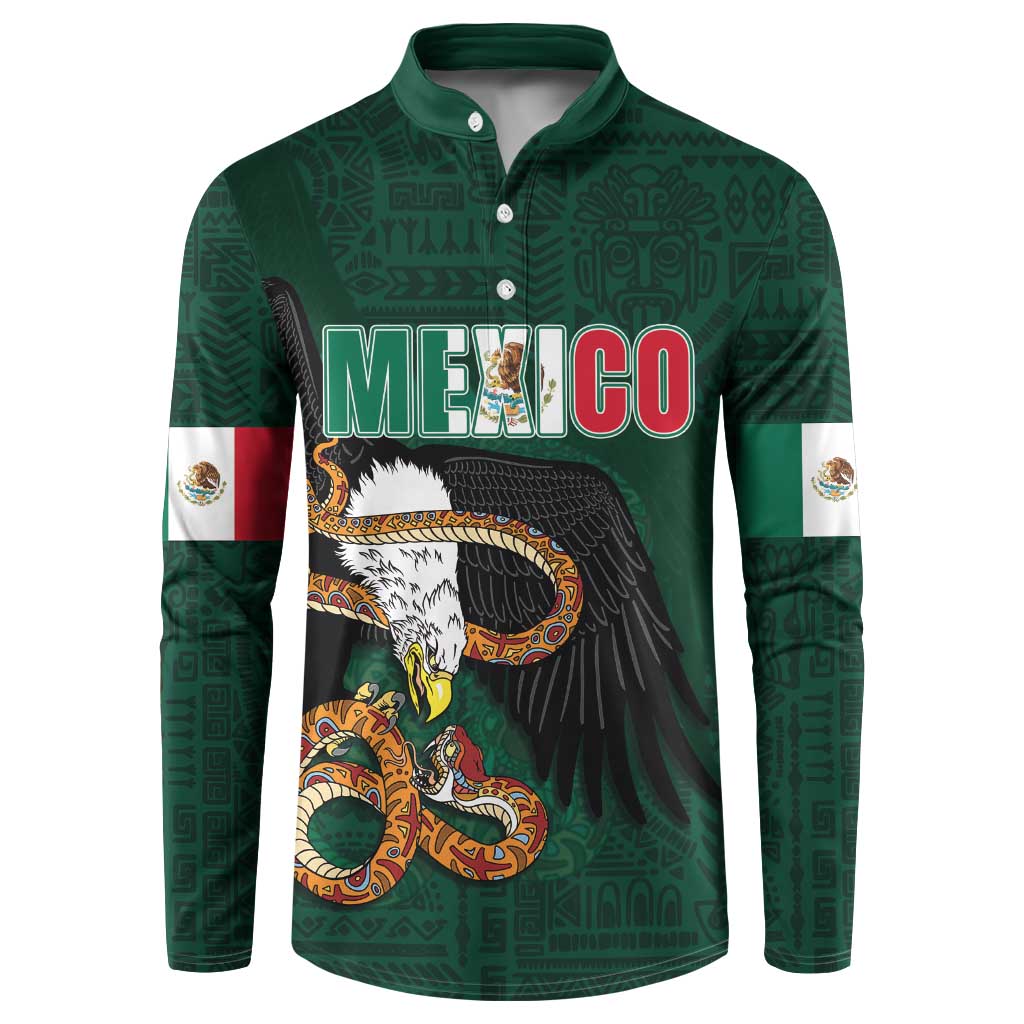 Personalized Mexican Culture Button Sweatshirt Aztec Spirit Mexico with Eagle Emblem and Maya Ancient - Wonder Print Shop