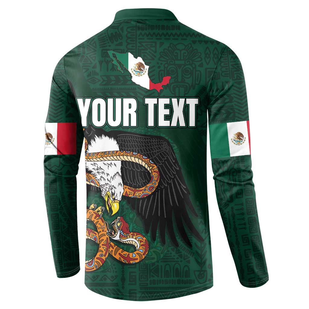 Personalized Mexican Culture Button Sweatshirt Aztec Spirit Mexico with Eagle Emblem and Maya Ancient - Wonder Print Shop
