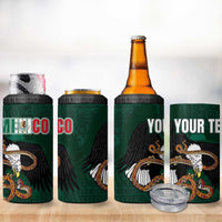 Personalized Mexican Culture 4 in 1 Can Cooler Tumbler Aztec Spirit Mexico with Eagle Emblem and Maya Ancient - Wonder Print Shop