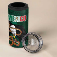 Personalized Mexican Culture 4 in 1 Can Cooler Tumbler Aztec Spirit Mexico with Eagle Emblem and Maya Ancient - Wonder Print Shop