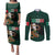 Personalized Mexican Culture Couples Matching Puletasi and Long Sleeve Button Shirt Aztec Spirit Mexico with Eagle Emblem and Maya Ancient - Wonder Print Shop