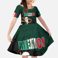 Personalized Mexican Culture Family Matching Long Sleeve Bodycon Dress and Hawaiian Shirt Aztec Spirit Mexico with Eagle Emblem and Maya Ancient - Wonder Print Shop