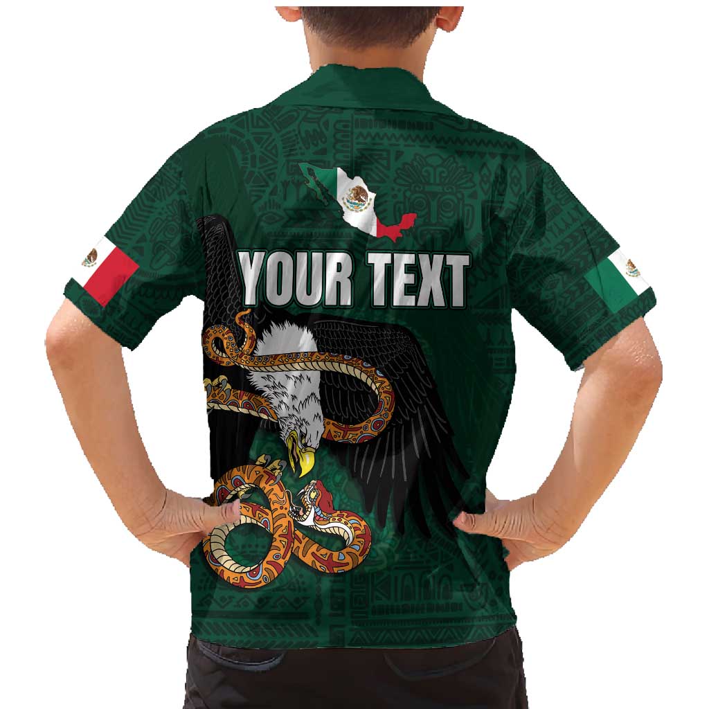 Personalized Mexican Culture Family Matching Mermaid Dress and Hawaiian Shirt Aztec Spirit Mexico with Eagle Emblem and Maya Ancient - Wonder Print Shop