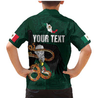 Personalized Mexican Culture Family Matching Mermaid Dress and Hawaiian Shirt Aztec Spirit Mexico with Eagle Emblem and Maya Ancient - Wonder Print Shop