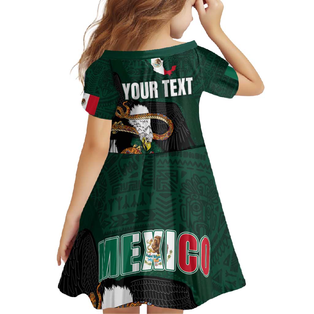Personalized Mexican Culture Family Matching Mermaid Dress and Hawaiian Shirt Aztec Spirit Mexico with Eagle Emblem and Maya Ancient - Wonder Print Shop