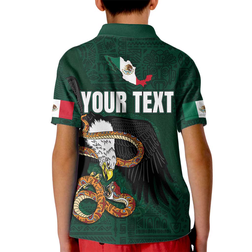 Personalized Mexican Culture Kid Polo Shirt Aztec Spirit Mexico with Eagle Emblem and Maya Ancient - Wonder Print Shop