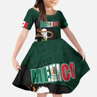 Personalized Mexican Culture Kid Short Sleeve Dress Aztec Spirit Mexico with Eagle Emblem and Maya Ancient - Wonder Print Shop