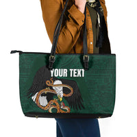 Personalized Mexican Culture Leather Tote Bag Aztec Spirit Mexico with Eagle Emblem and Maya Ancient - Wonder Print Shop