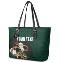 Personalized Mexican Culture Leather Tote Bag Aztec Spirit Mexico with Eagle Emblem and Maya Ancient - Wonder Print Shop