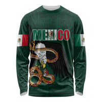 Personalized Mexican Culture Long Sleeve Shirt Aztec Spirit Mexico with Eagle Emblem and Maya Ancient - Wonder Print Shop