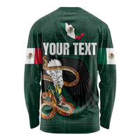 Personalized Mexican Culture Long Sleeve Shirt Aztec Spirit Mexico with Eagle Emblem and Maya Ancient - Wonder Print Shop