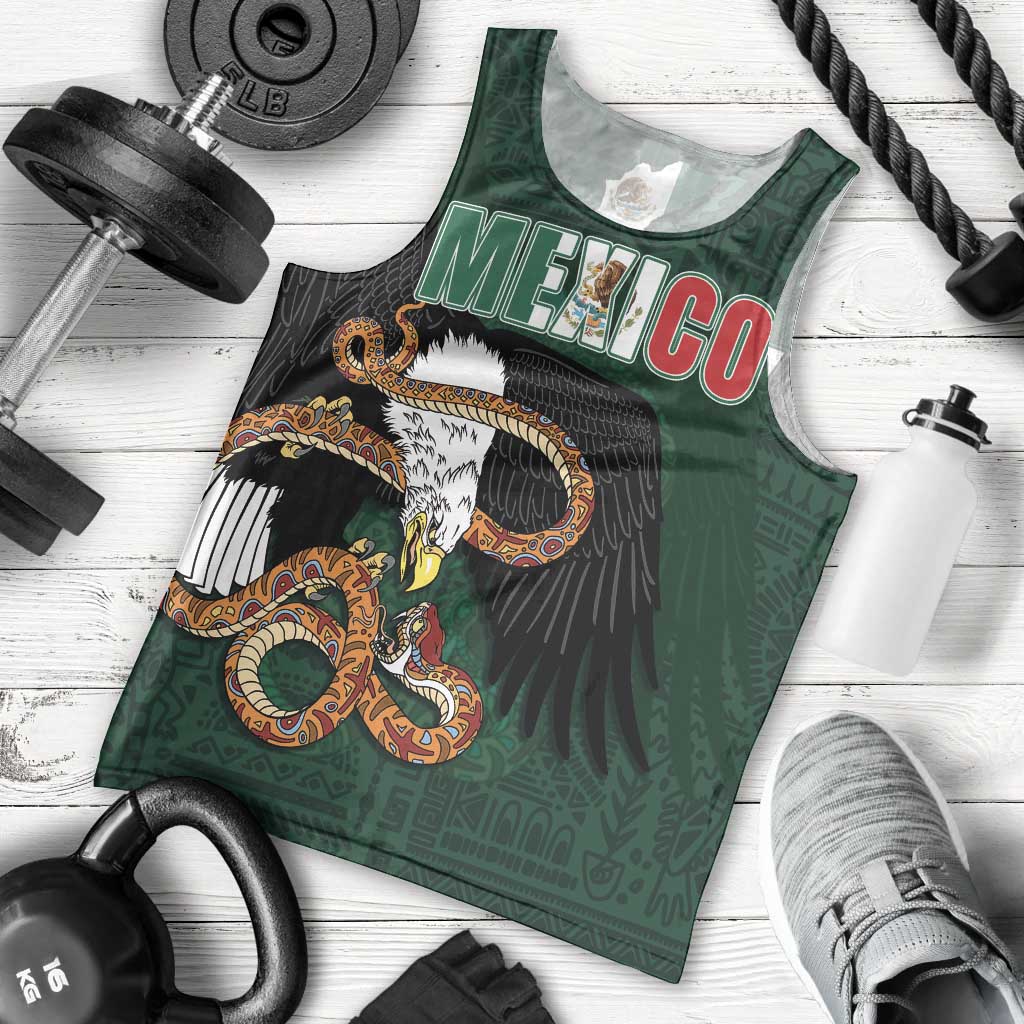 Personalized Mexican Culture Men Tank Top Aztec Spirit Mexico with Eagle Emblem and Maya Ancient - Wonder Print Shop