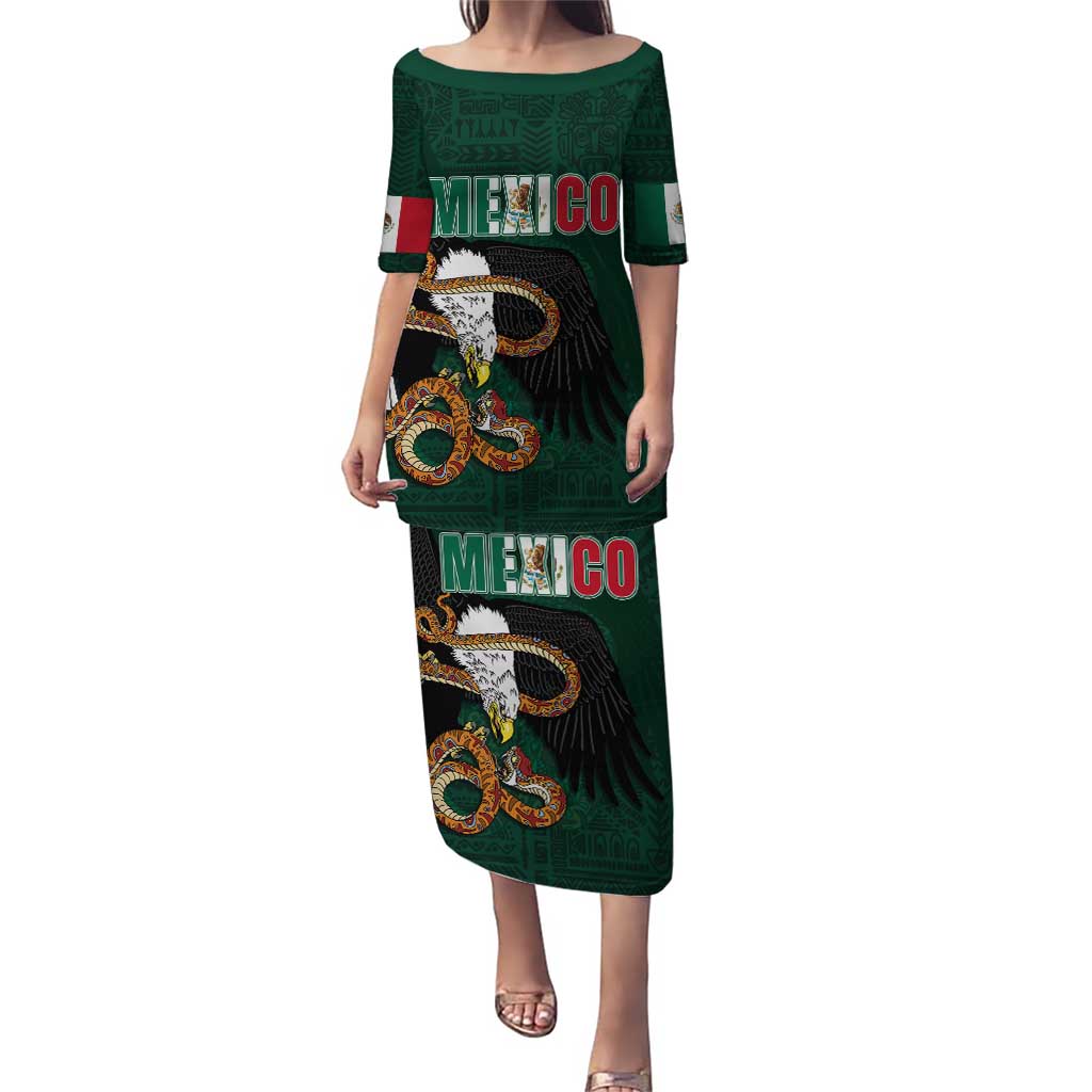 Personalized Mexican Culture Puletasi Aztec Spirit Mexico with Eagle Emblem and Maya Ancient - Wonder Print Shop