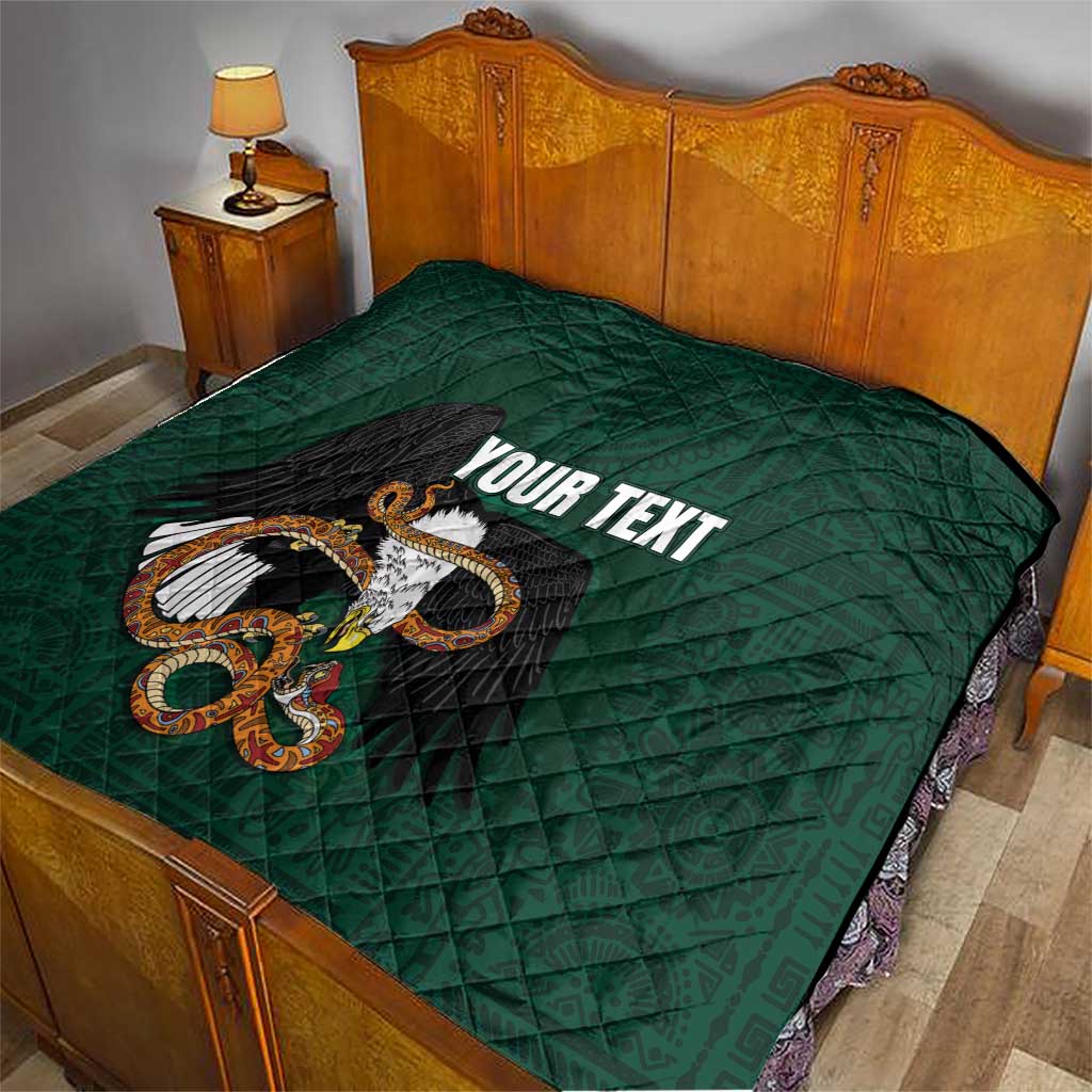 Personalized Mexican Culture Quilt Aztec Spirit Mexico with Eagle Emblem and Maya Ancient - Wonder Print Shop